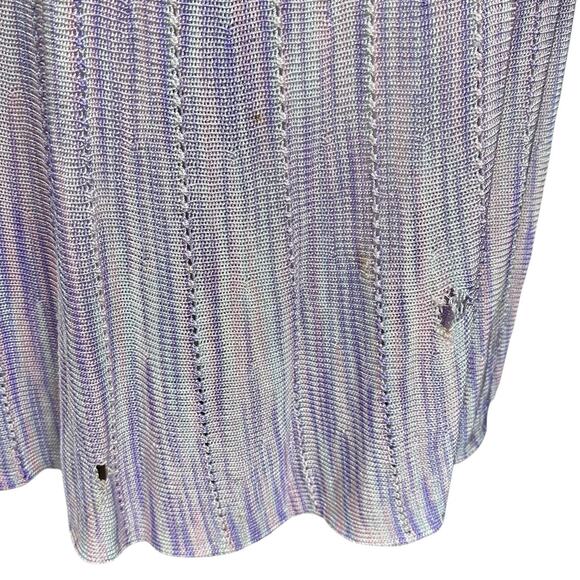 Pastel Crochet Two Piece Midi Skirt Set Y2K Lavender Handmade Matching Knitwear - Picture 16 of 16